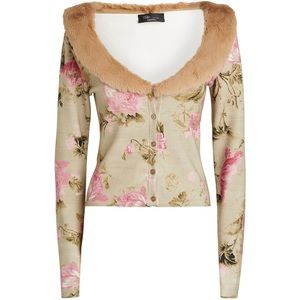 BRAND NEW Blumarine Cropped Faux Fur Top